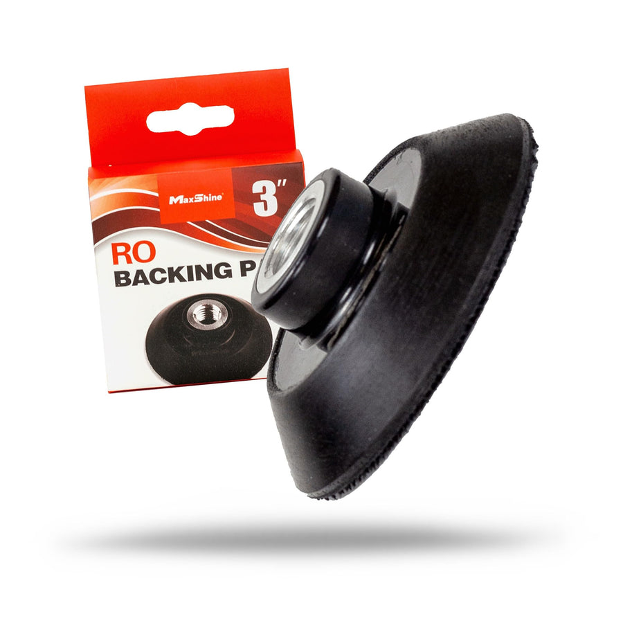 3” Maxshine Universal Black RO Polisher Backing Plate – Durable One-Piece Molded Design, High-Elasticity PU with Hook & Loop Fastening – Fits Foam, Wool & Microfiber Pads