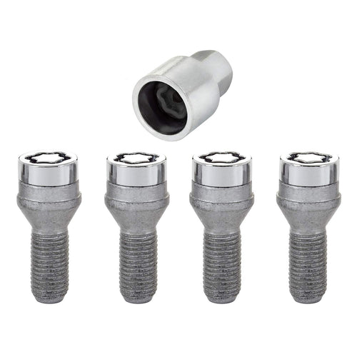Chrome Bolt Style MCGARD 27222 Cone Seat Wheel Locks (M14 x 1.5) - Set of 4