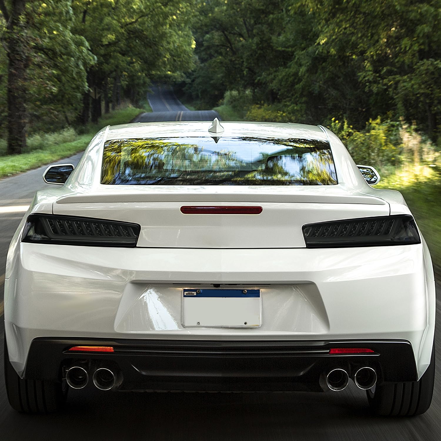 LED Tail Lights Spec-D Tuning Smoke Tint Lens Compatible with 2016-2018 Chevy Camaro with factory LED type tail lights, Left + Right Pair Assembly
