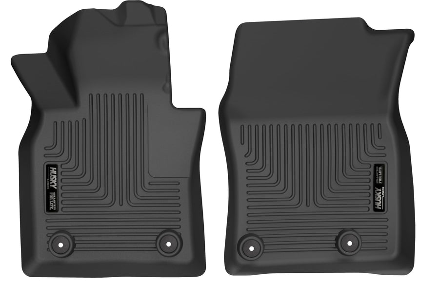 Husky Liners Floor Mats Weatherbeater | Fits 2019-2025 Mazda 3 (Hatchback, Sedan FWD); 2020-2021 Mazda CX-30 (AWD) | Front Row, 1-pc Black - 15651