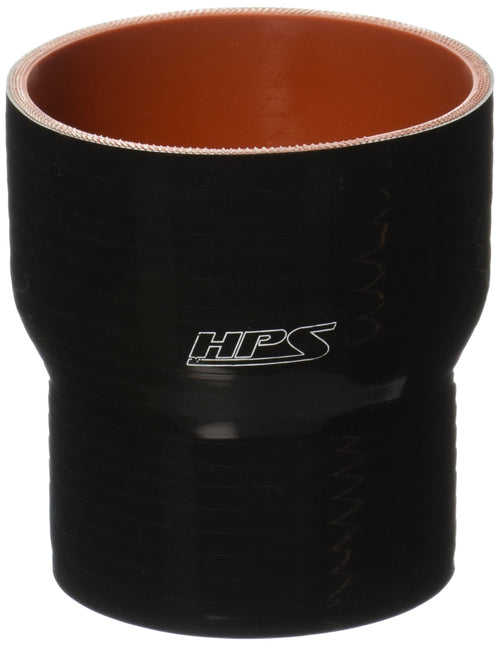 HPS Silicone HTSR-300-350-L4-BLK High Temperature 4-ply Reinforced Reducer Coupler Hose, 50 PSI Maximum Pressure, 4" Length, 3" > 3-1/2" ID, Black