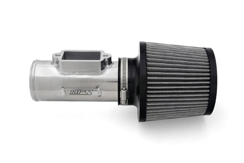HPS 3" Polished Aluminum MAF Sensor Housing with HPS-4341 Dual-Cone Air Filter Compatible for Lexus Toyota 2JZ 1MZ 1UZ Engine, MAFT-1606