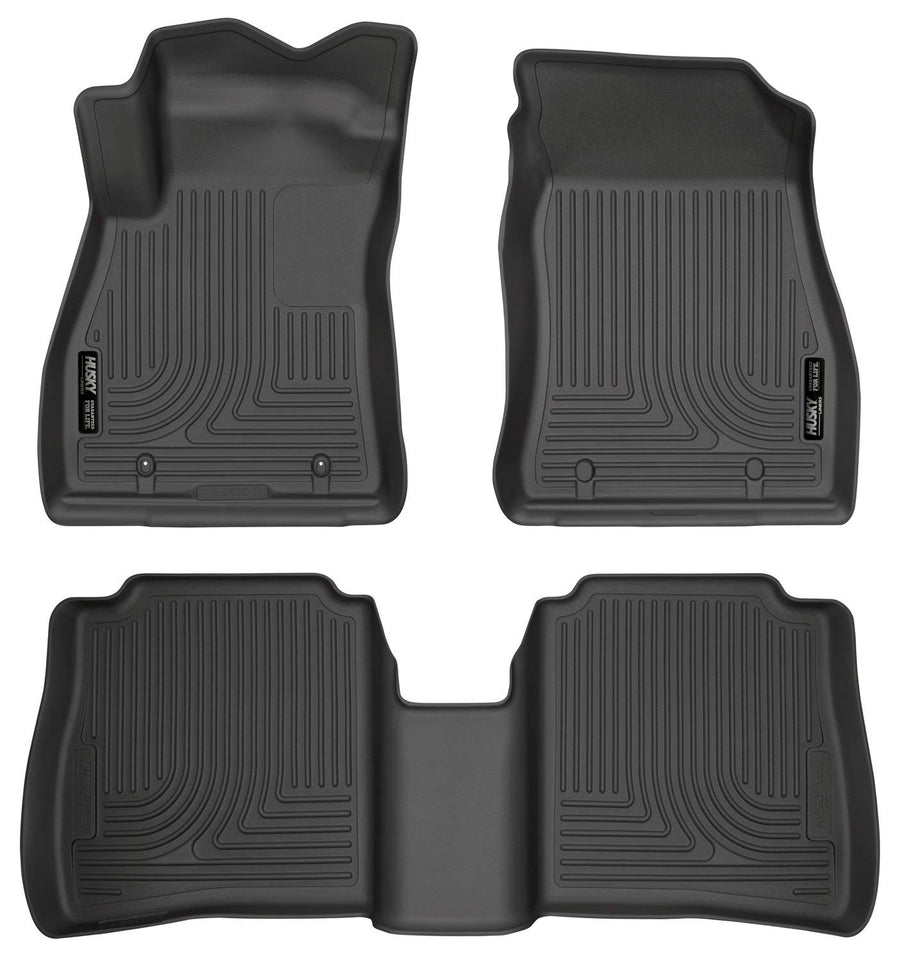 Weatherbeater Husky Liners Floor Mats | Fits 2014-2019 Nissan Sentra | Front & 2nd Row, 3-pc Black - 95631
