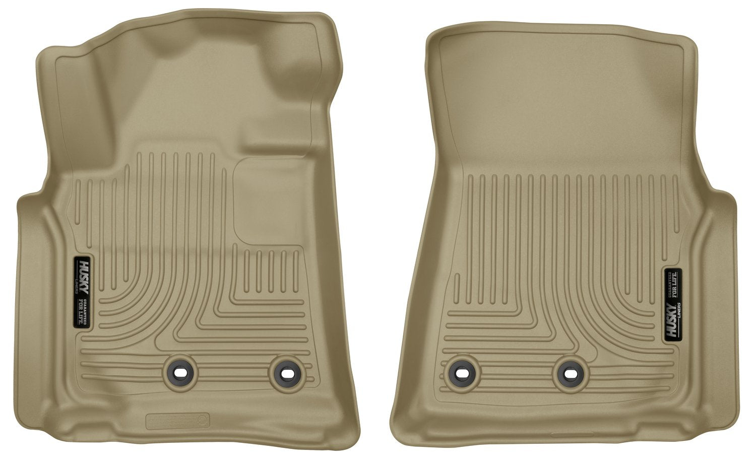 Weatherbeater Husky Liners Floor Mats | Fits 2013-2021 Toyota L& Cruiser; Lexus LX570 | Front Row, 2-pc Tan - 13093