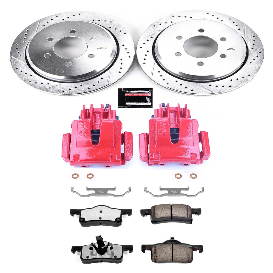 Power Stop Rear KC1935-36 Z26 Street Warrior Performance Brake Kit with Powder Coated Calipers For Ford Expedition 2002-2006, Lincoln Navigator 2003-2006 [Model Specific]
