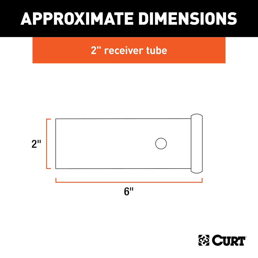 CURT 49060 6-Inch x 2-Inch Weld-On Raw Steel Trailer Hitch Receiver Tube, 1 Count (Pack of 1)