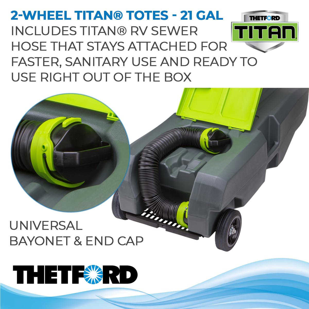 Titan Tote Thetford 40953 - 21 Gallon 2-Wheel