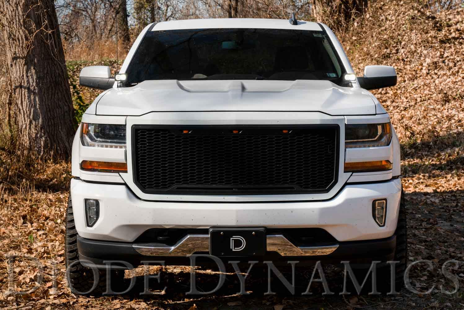 Diode Dynamics Backlit Stage Series Ditch Light Kit compatible with Chevrolet Silverado 1500 2014-2019, SS3 Pro Yellow Combo