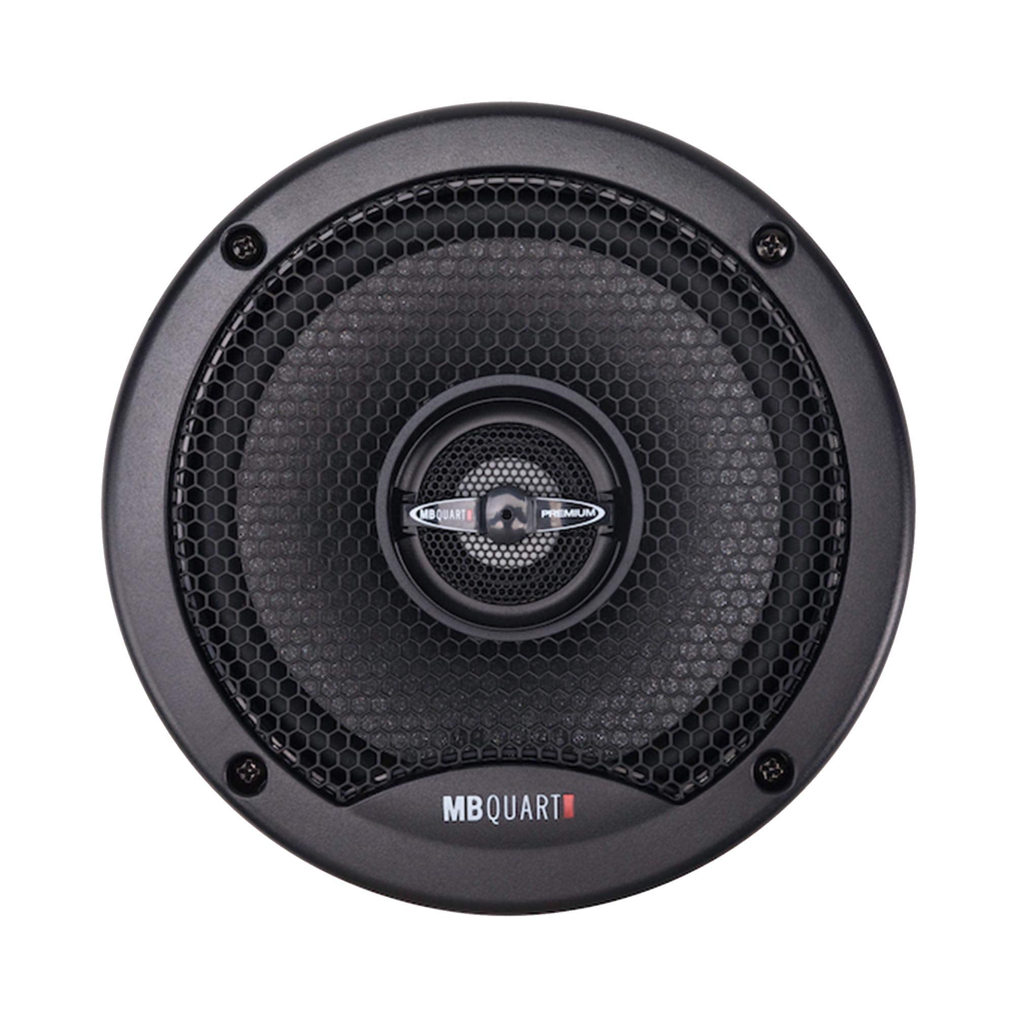 MB Quart Premium PK1-116 Car Speakers (Black, Pair) – 6.5 Inch Coaxial Speaker System, 220 Watt, 2-Way Car Audio, 4 OHMS (Grills Included)