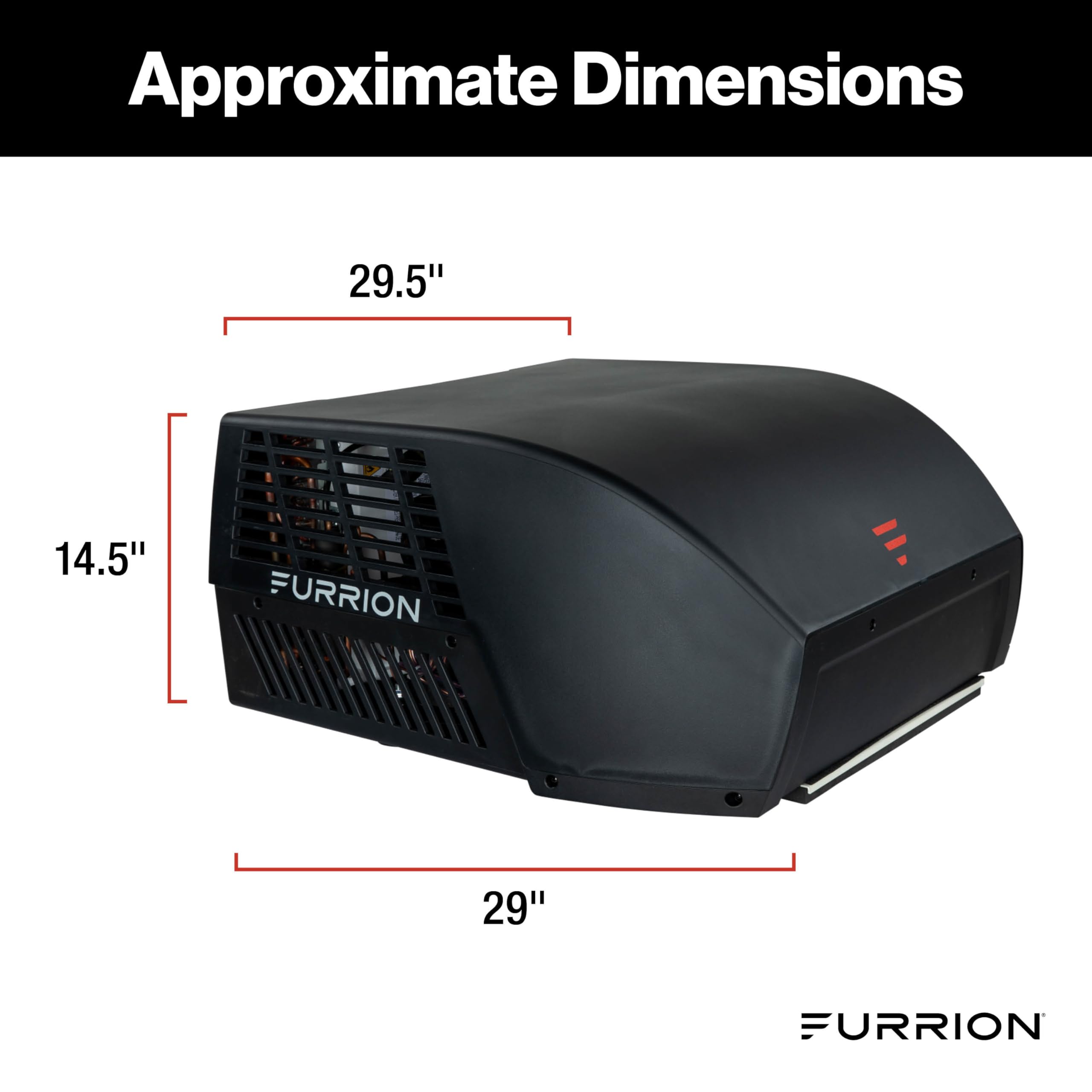 Furrion 18k BTU Chill Cube Variable Speed RV Rooftop Air Conditioner, Black, Ducted, R32 Refrigerant, Quiet High-Efficiency AC with Turbo Cool Mode, Lightweight, AC Unit Only - FACR18VSSA-BL-AM