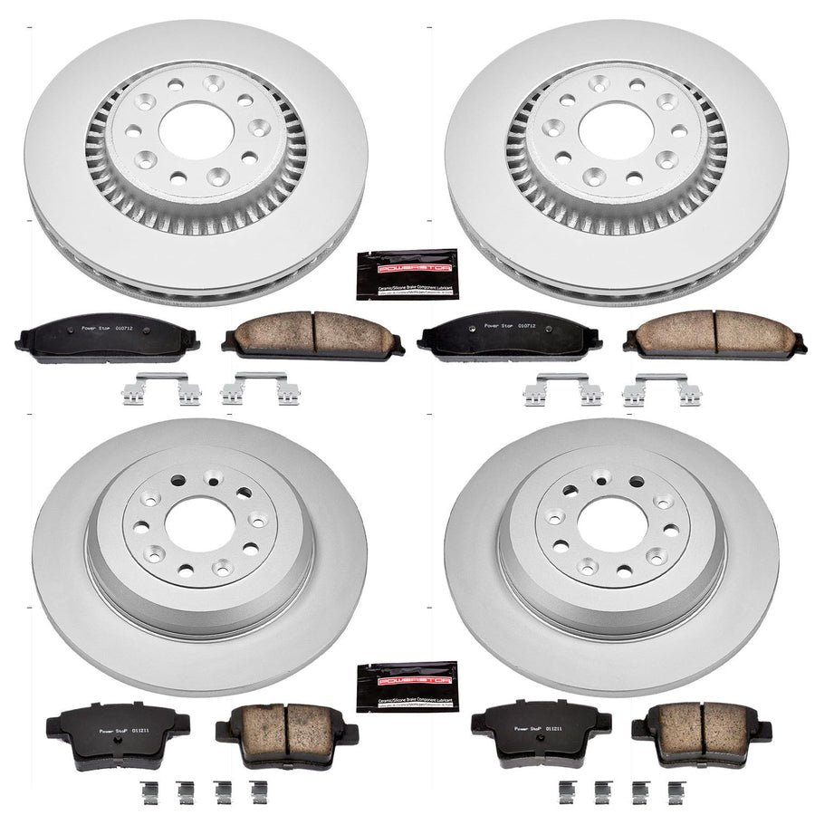 Power Stop CRK4039 Brake Rotor & Coated Ceramic Brake Pads- front & rear For Ford Five Hundred, Ford Freestyle, Ford Taurus, Ford Taurus X, Mercury Montego, Mercury Sable [Model Specific]