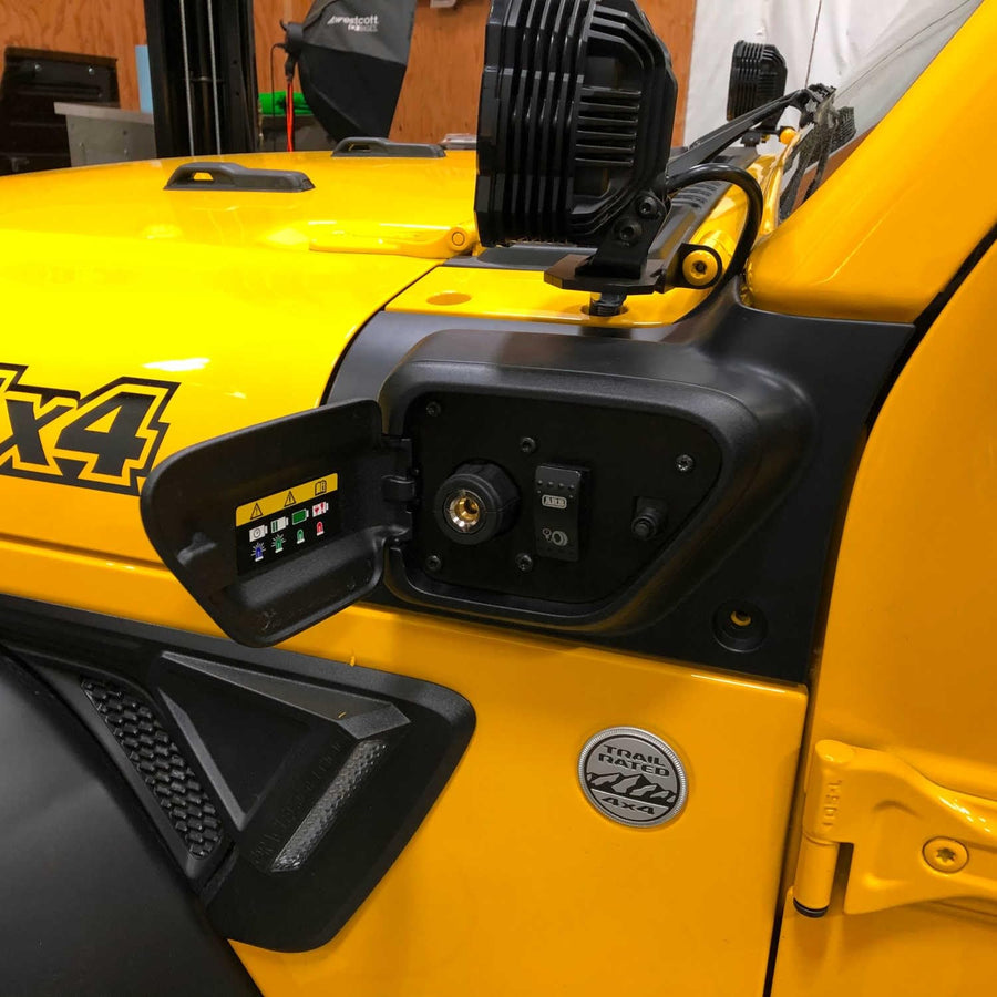 4XE Charge Port Air Chuck Conversion Kit GRIMM OFFROAD for Jeep Wrangler JL & Gladiator JT non-4XE Models