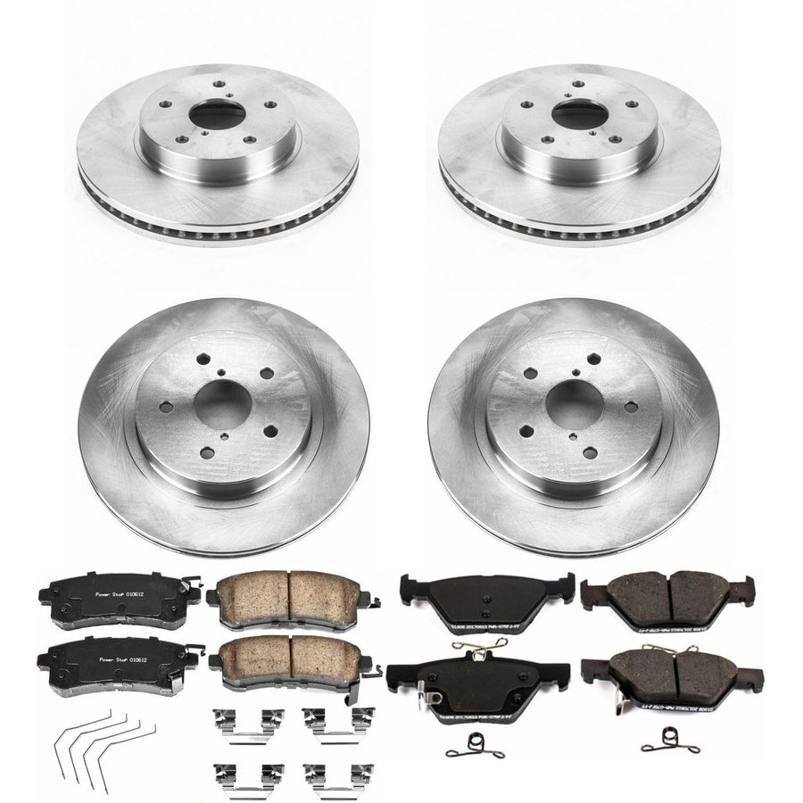 Power Stop Autospecialty KOE7357 Front and Rear Replacement Brake Kit-OE Brake Rotors & Ceramic Brake Pads For Subaru Legacy 2016-2019 [Model Specific]