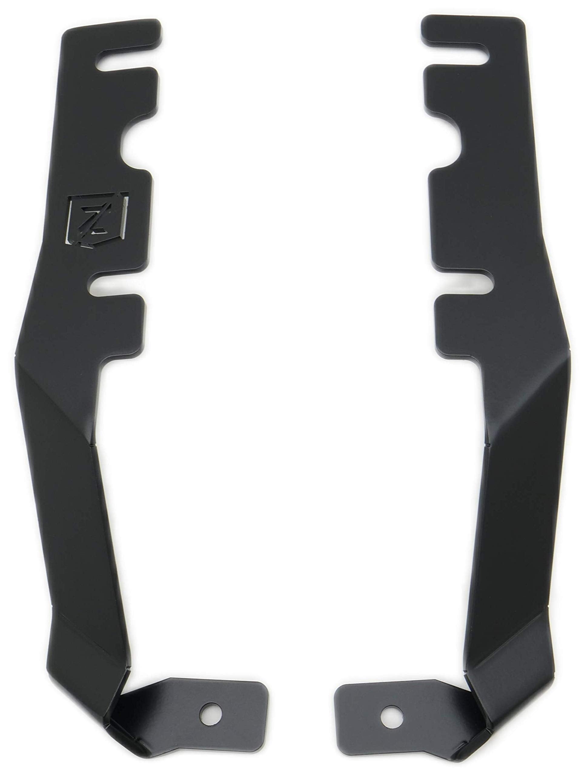 ZROADZ Hood Hinge Ditch LED Mounting Bracket - Compatible w/ 2019-2022 Ram Rebel - to Mount (2) 3 Inch LED Pod Lights - Mild Steel Gloss Black - Easy Bolt-On Installation - PN #Z364721