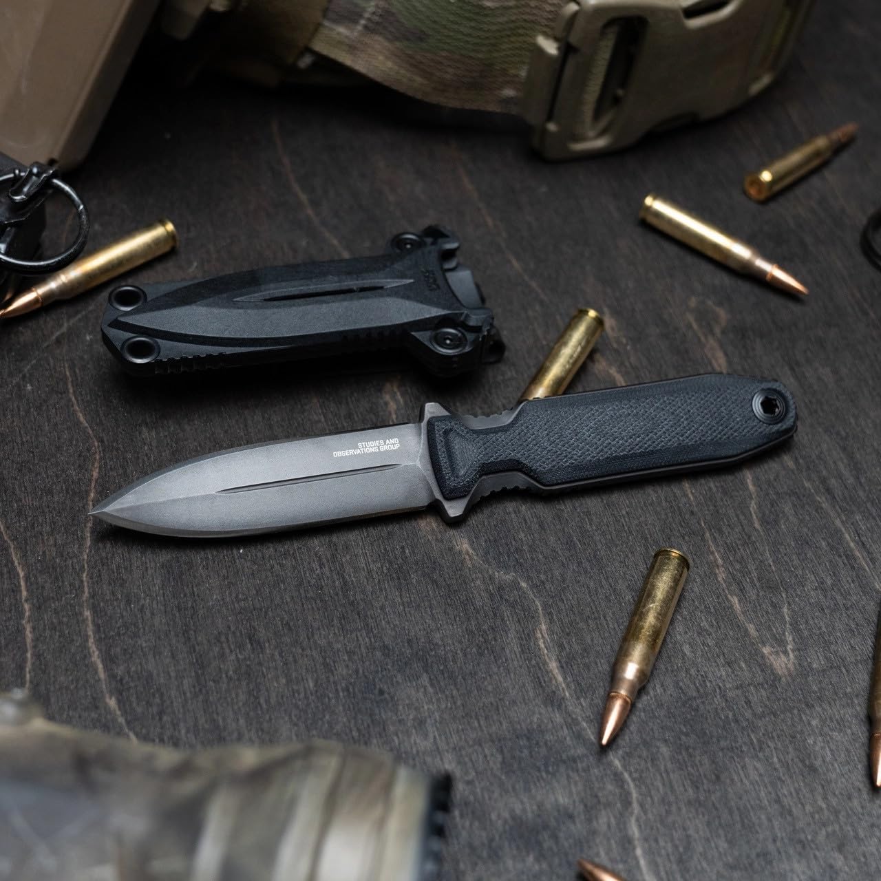 SOG FX Pentagon Covert Knife – Blackout, STEEL