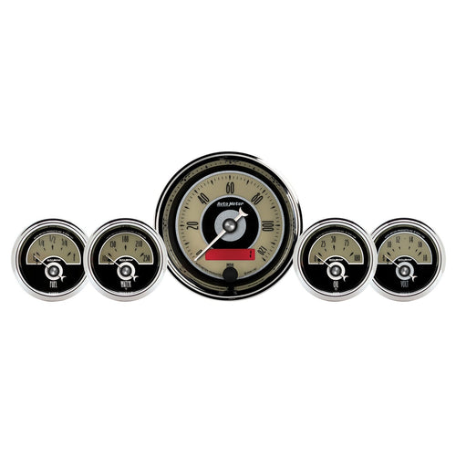 Auto Meter Cruiser AD 1100 Fuel/Oil/Speedo/Volt/Water 5 Gauge Kit