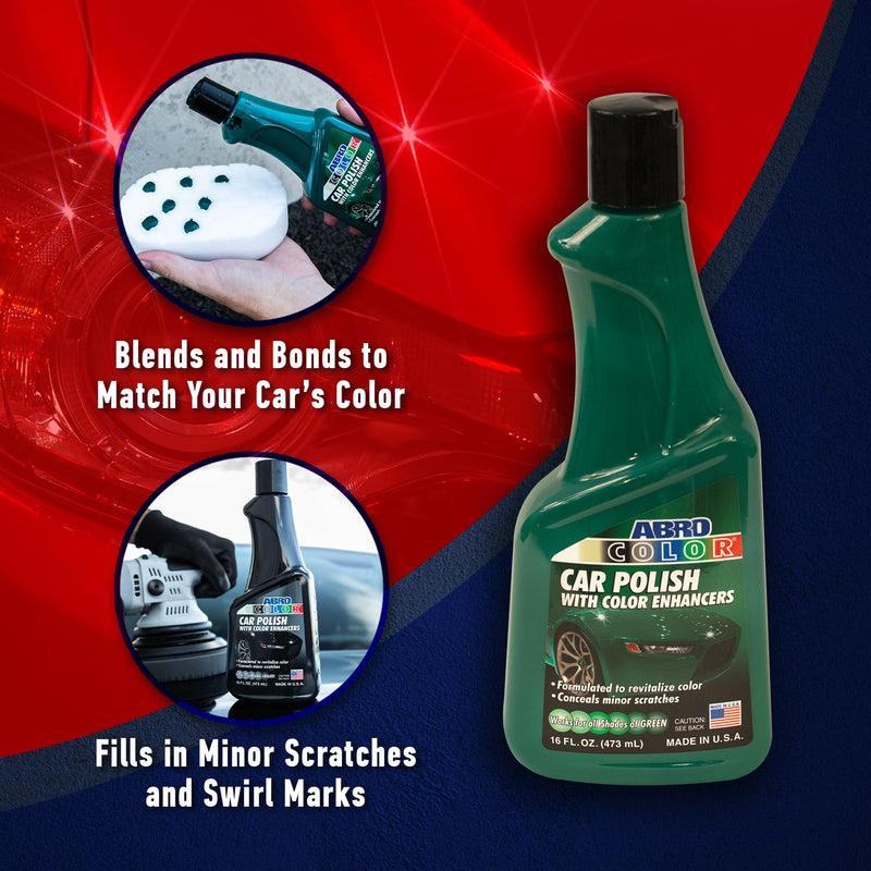 Car Polish ABRO Green: Scratch Remover for Vehicles and Paint Scratch Repair Restorer Wax, Polishing Compound for Car Detailing, Paint Scratch Repair for Vehicles, Scratch Remover 16oz.