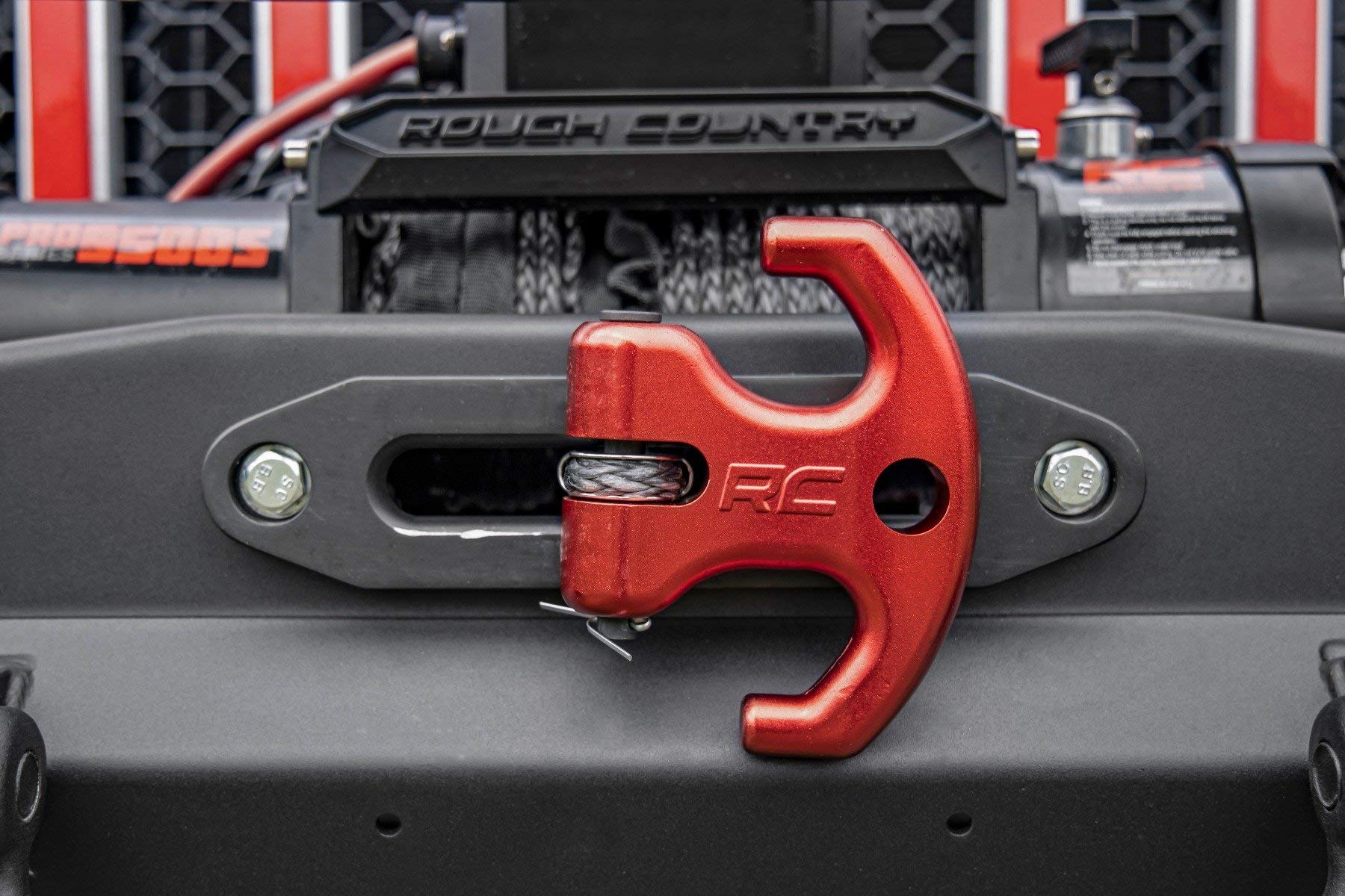 Multi-Function Rough Country Winch Cleat w/Rubber Isolator | Red - RS175R