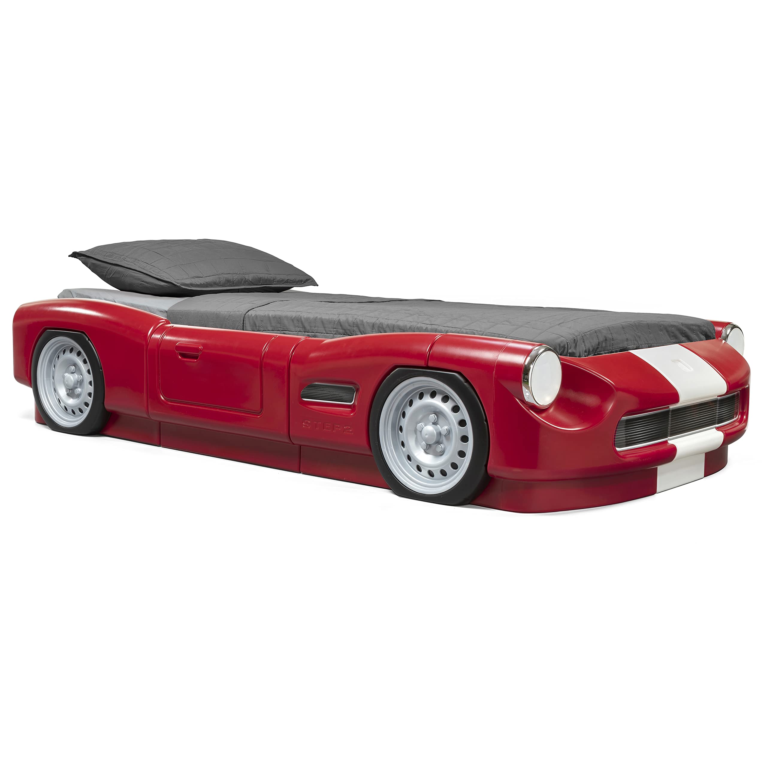 Step2 Toddler-to-Twin Roadster Bed, Crib to Twin Transition Race Car Bed, Adjustable, Ages 3+ Years Old, Easy Assembly, Red