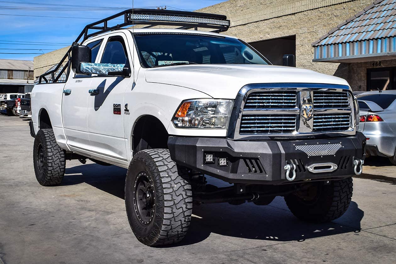 Front Bumper DV8 Offroad for 2010-2018 RAM 2500 & 3500 | Lighter than ordinary steel bumpers | Accommodates up to a 12,000 lb winch | 3-piece design