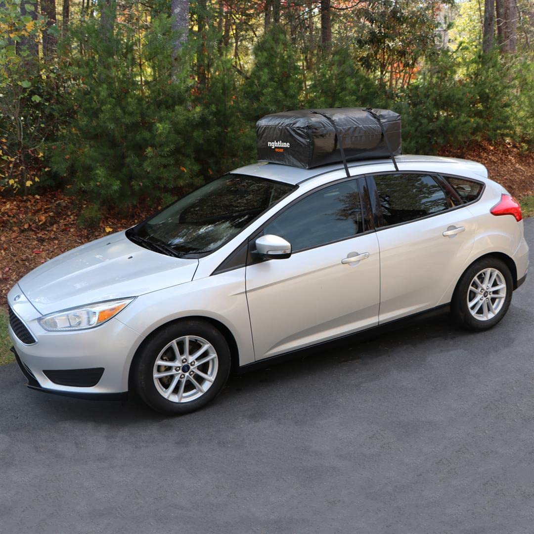 Rightline Gear Ace Jr Rooftop Weatherproof Cargo Carrier for Top of Vehicle, Attaches With or Without Roof Rack, 10 Cubic Feet, Black