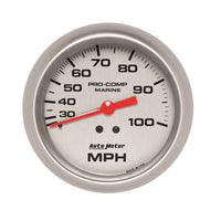 Speedometer AutoMeter Gauge, 3 3/8", 100Mph, Mechanical, Marine Silver (200754-33)