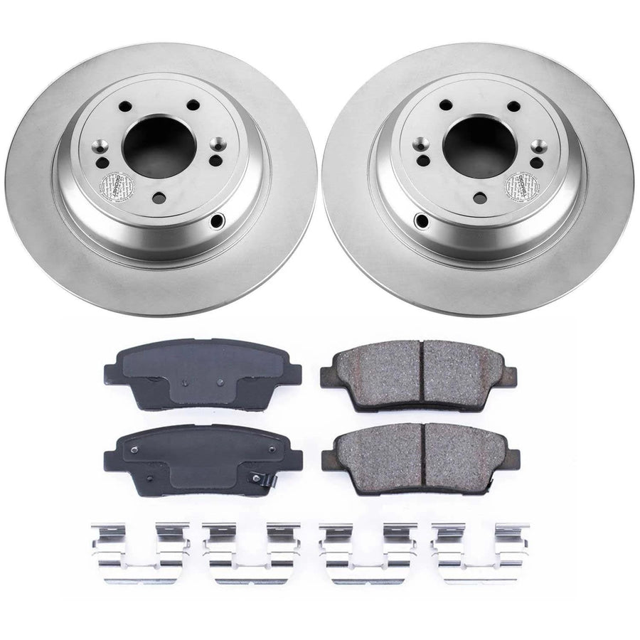 Power Stop CRK5848 Brake Rotor and Coated Ceramic Brake Pads- Rear For Genesis G80 2017-2020, Hyundai Genesis 2010-2016, Kia K900 2015-2017 [Model Specific]