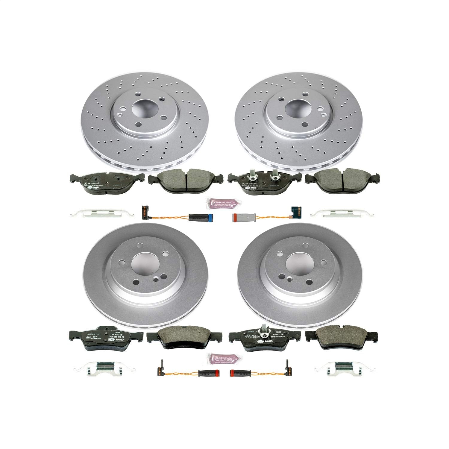 Power Stop ESK4507 Euro-Stop Brake Kit Front and Rear For Mercedes-Benz S430 2003-2006, Mercedes-Benz S500 2003-2006 [Model Specific]