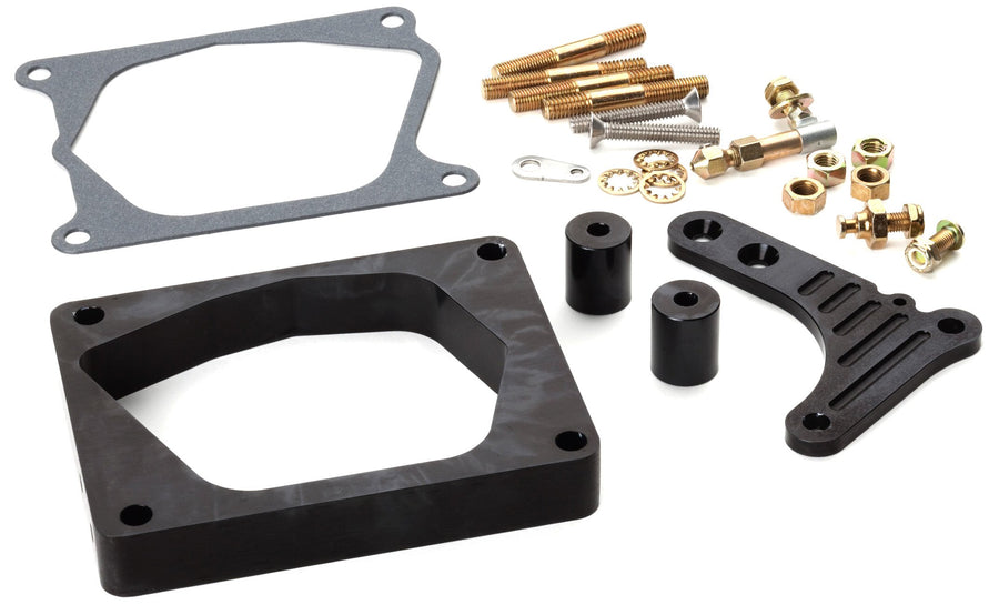 Edelbrock Pro-Flo Fuel Injection Lokar XTCB-40EDC Black Finish Spacer/Cruise/Kickdown Bracket Kit with Stainless Steel Springs
