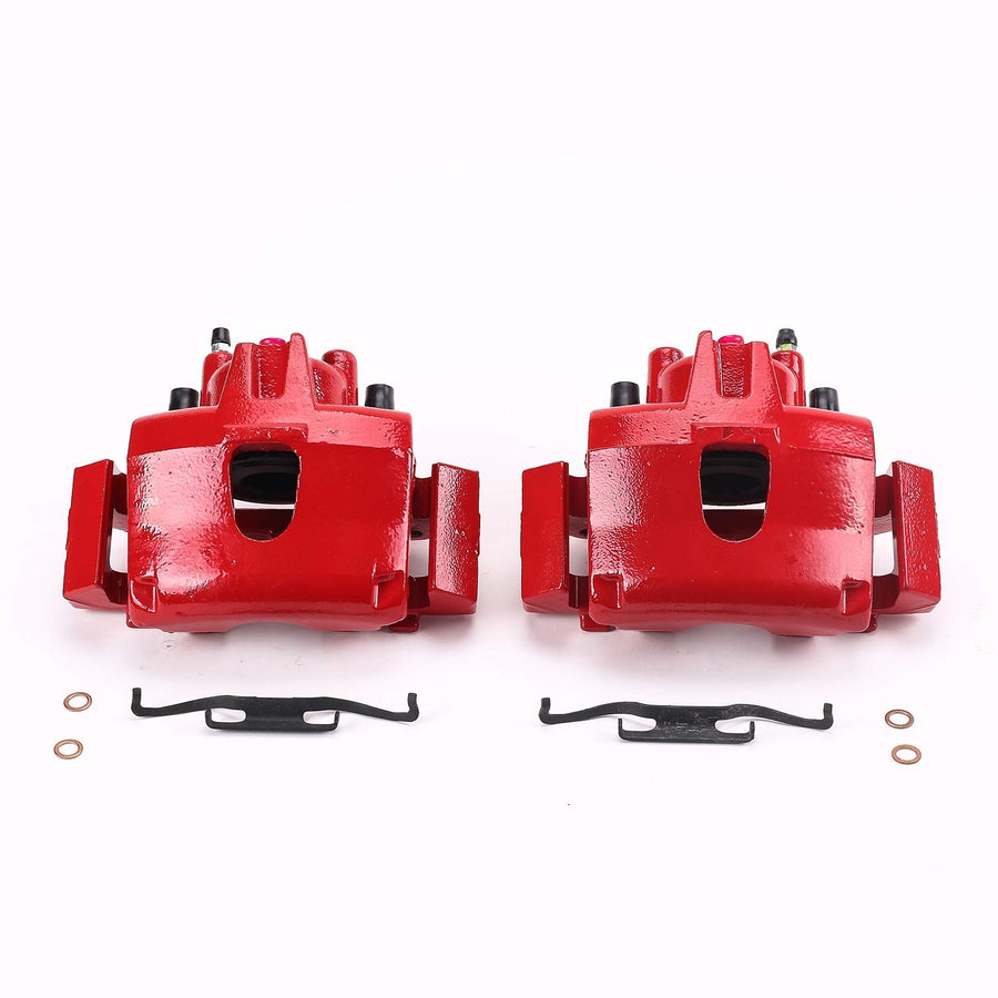 Power Stop Front S4776 Pair of Calipers High-Temp Red Powder Coated For Chrysler Town & Country, Chrysler Voya, Dodge Caravan, Dodge Grand Caravan [Model Specific]