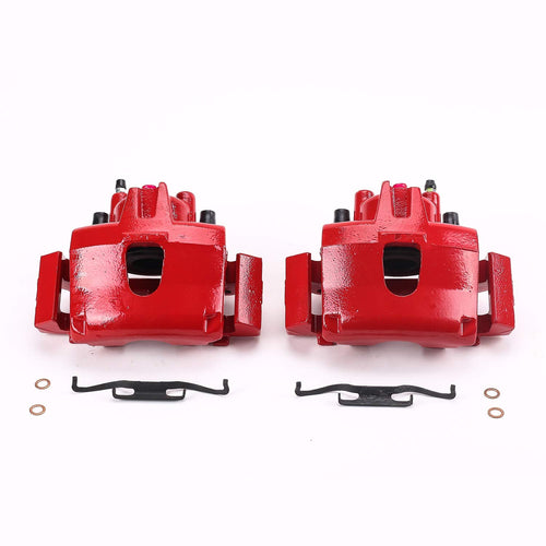 Power Stop Front S4776 Pair of Calipers High-Temp Red Powder Coated For Chrysler Town & Country, Chrysler Voya, Dodge Caravan, Dodge Grand Caravan [Model Specific]