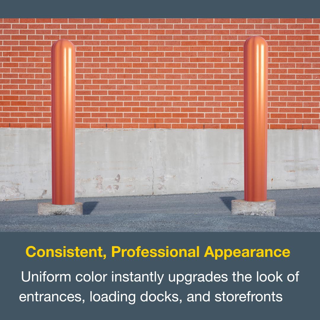 Bollard Covers Eagle for 6 Inch Poles - 56" Tall, Durable Fluted HDPE Plastic - Trimmable Orange Bollard Post Sleeve for Parking Lots, Warehouses, and Loading Docks, 1730OR