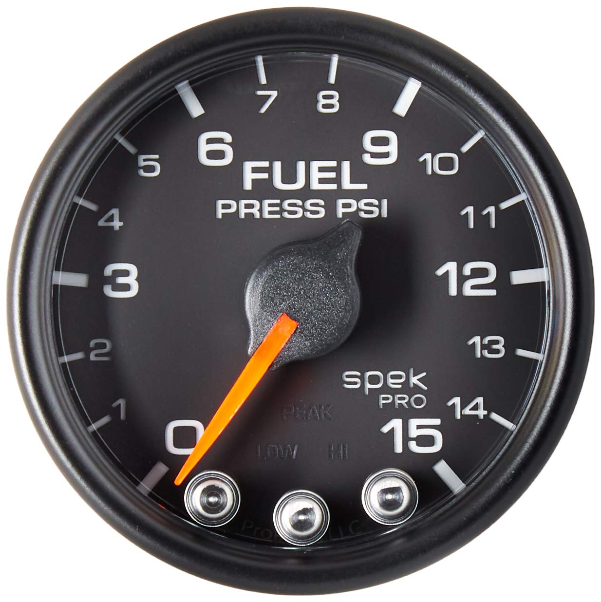 Gauge AUTO METER P31532 Fuel Press (Spek-Pro Gauge, 2 1/16", 15Psi, Stepper Motorwith Peak & Warn, Blk/Blk, Spek-Pro)