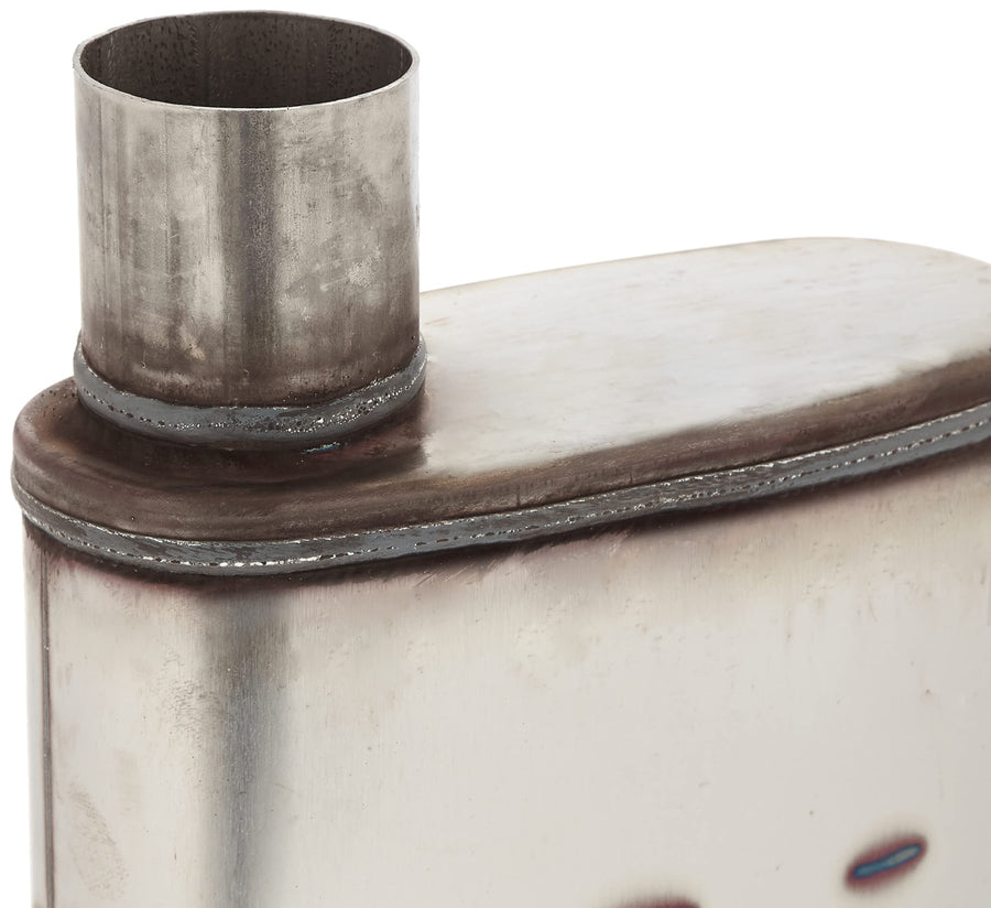 Performance MagnaFlow Exhaust Muffler 13216: 2.5"/2.5" Inlet/Outlet, 4x9x14" Oval, Stainless Steel, Satin Finish