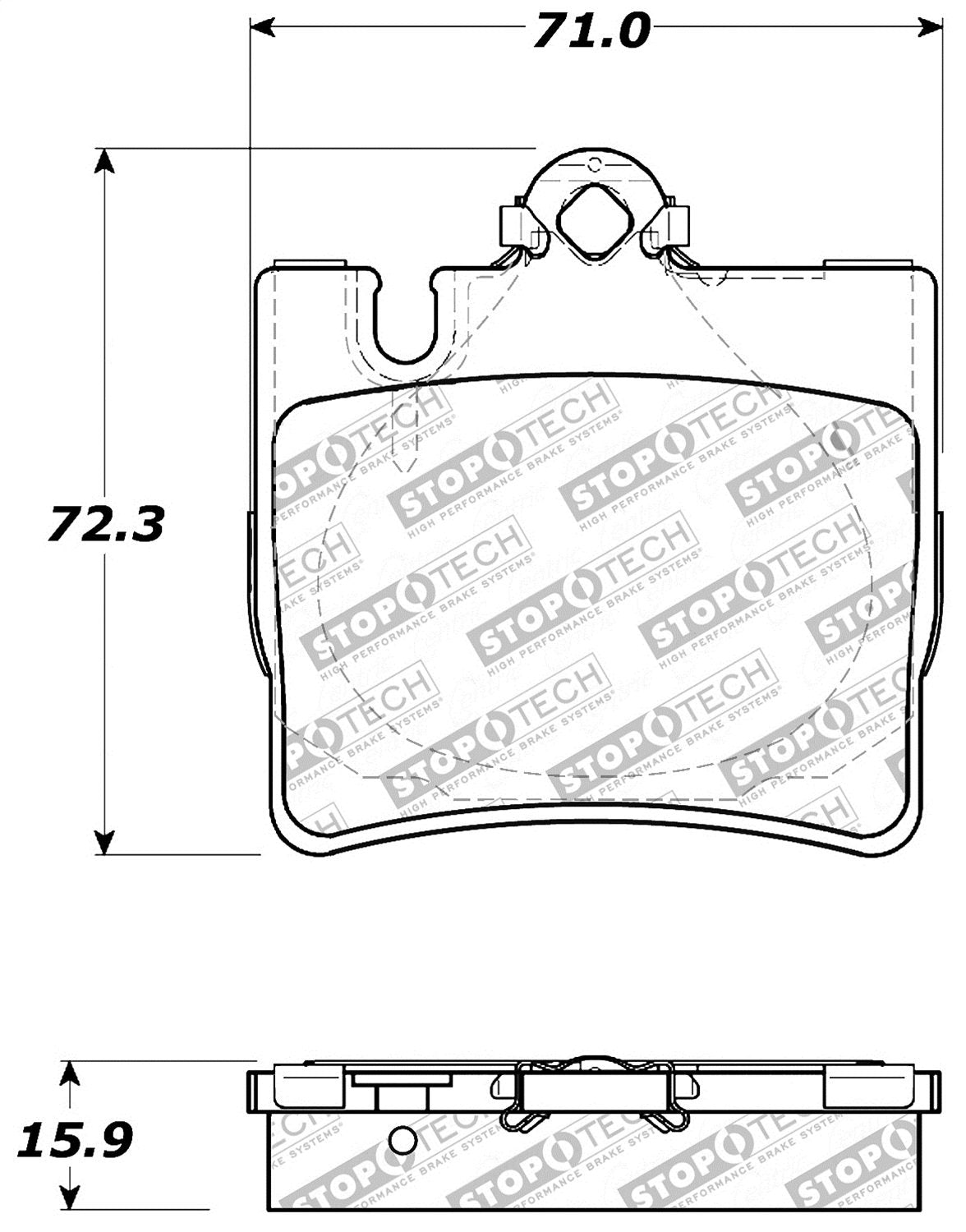 Sport Brake Pads StopTech 309.08480 with Shims and Hardware