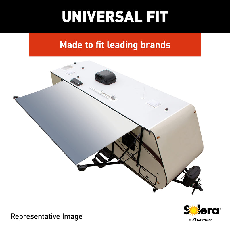Solera Heavy-Duty Universal Fit Vinyl RV Patio Awning Replacement Fabric Solid Black 14' Awning (13'4" Fabric)