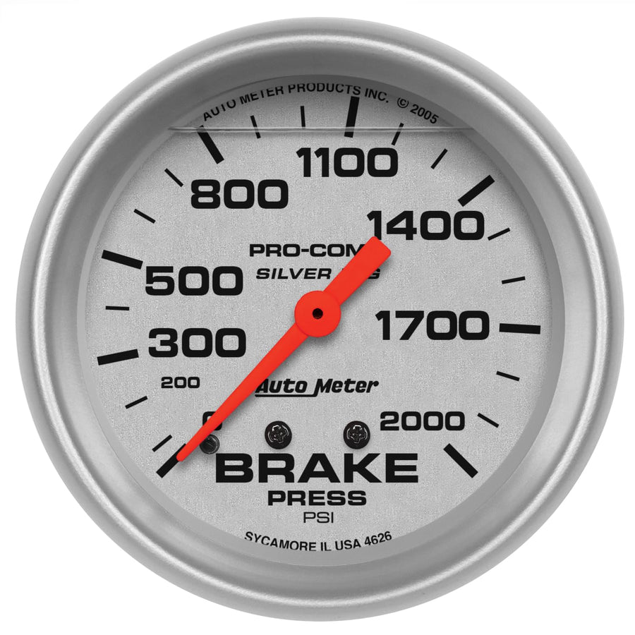 Brake Pressure Gauge Auto Meter 4626 Silver LFGs