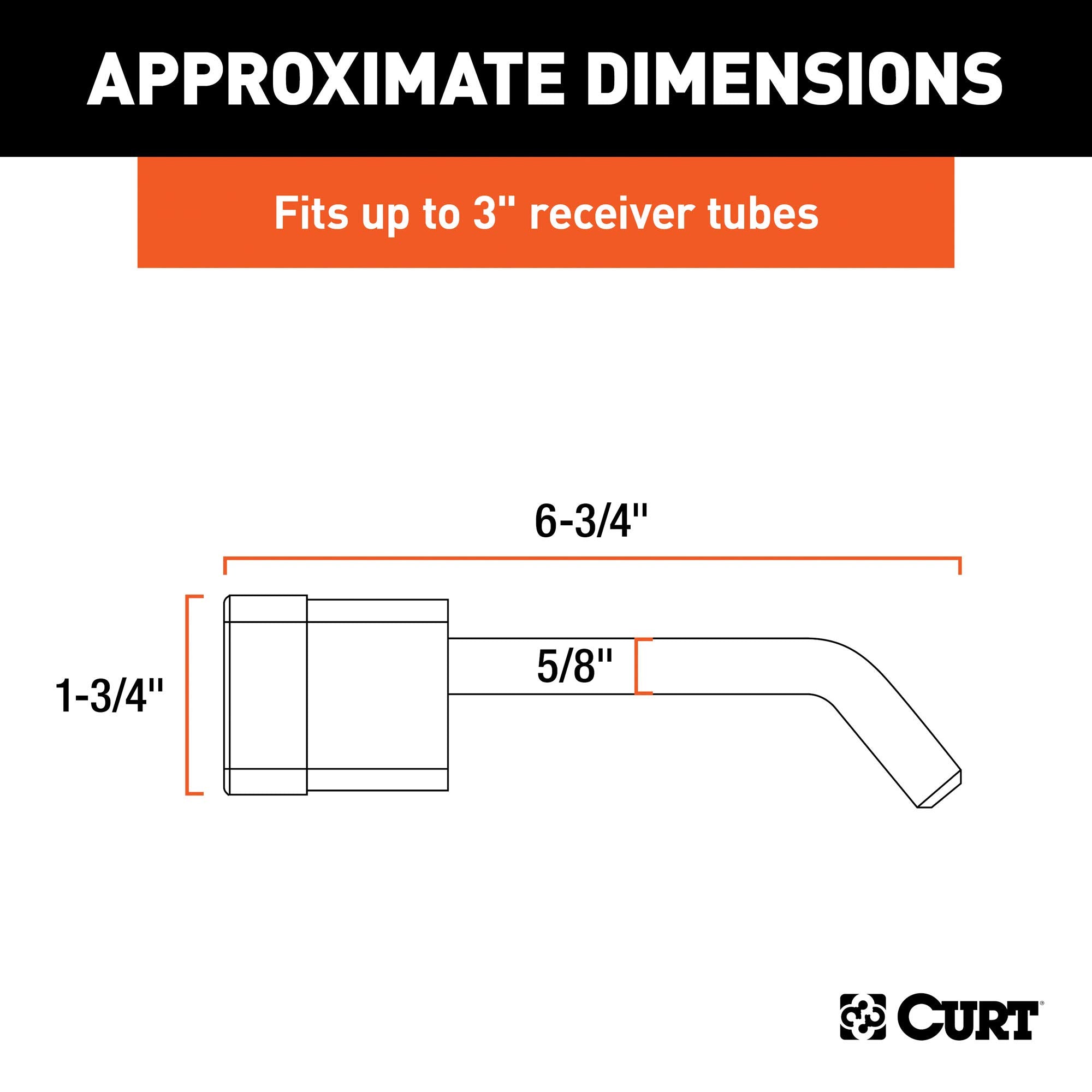 CURT Trailer Hitch Lock 23021, 5/8-Inch Pin Diameter, Fits Most 3-Inch Receivers