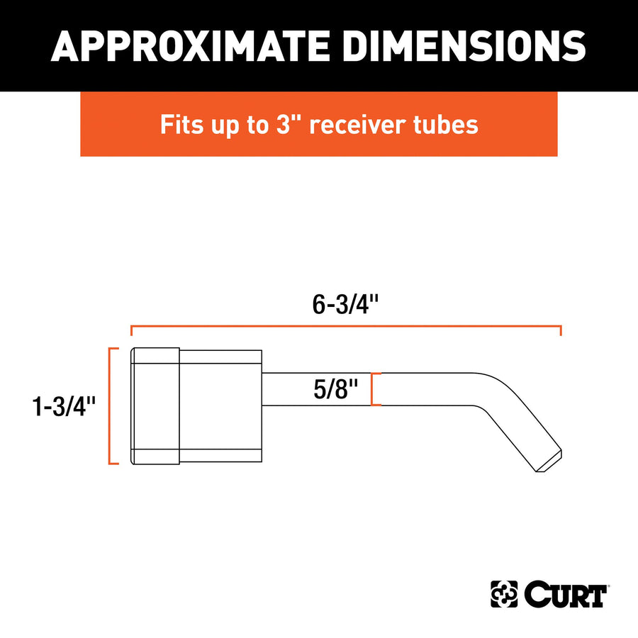 CURT Trailer Hitch Lock 23021, 5/8-Inch Pin Diameter, Fits Most 3-Inch Receivers