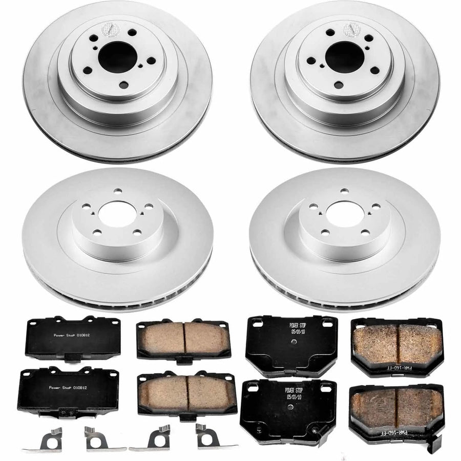 Power Stop Front and Rear CRK2368 Coated Rotor Brake Kit-Coated Rotors and Ceramic Brake Pads For Subaru Impreza 2006-2007 [Model Specific]