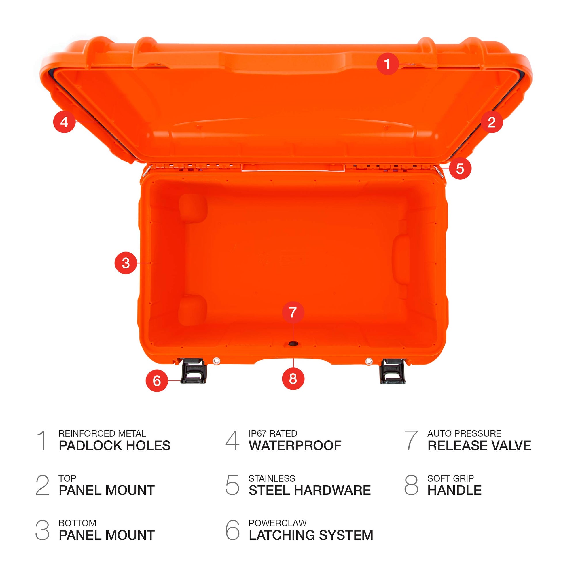 Waterproof NANUK Hard Case 938 with Wheels - Empty - Orange (938-0003)