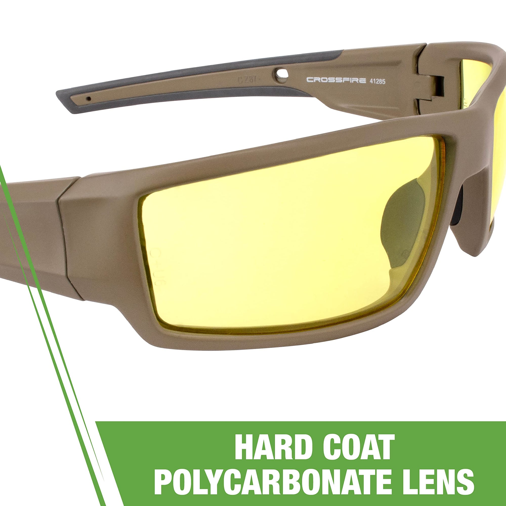 Safety Glasses Crossfire 41285, Yellow Lens, One Size