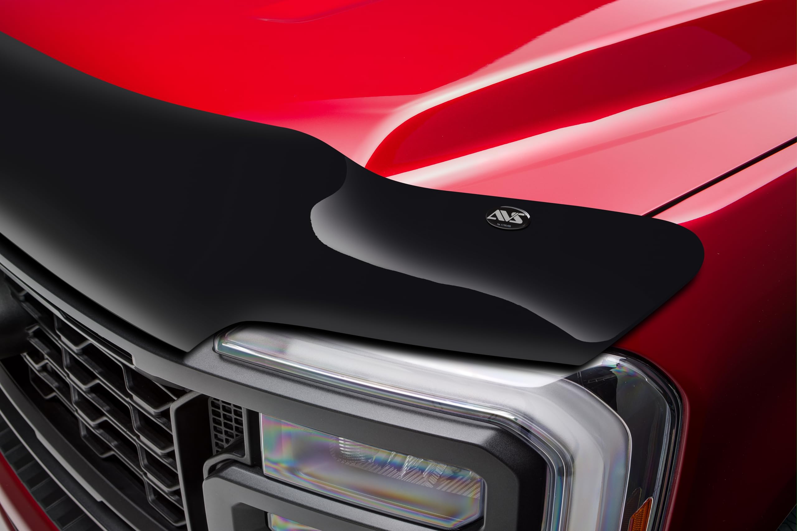 Bugflector Hood Shield/Protector Auto Ventshade [AVS] | Fits 2023-2025 Ford F-250 / F-350 / F-450, Med-High Profile/Flush - Smoke | High Profile Bug Deflector - 1 pc., Dark Smoke | 23235