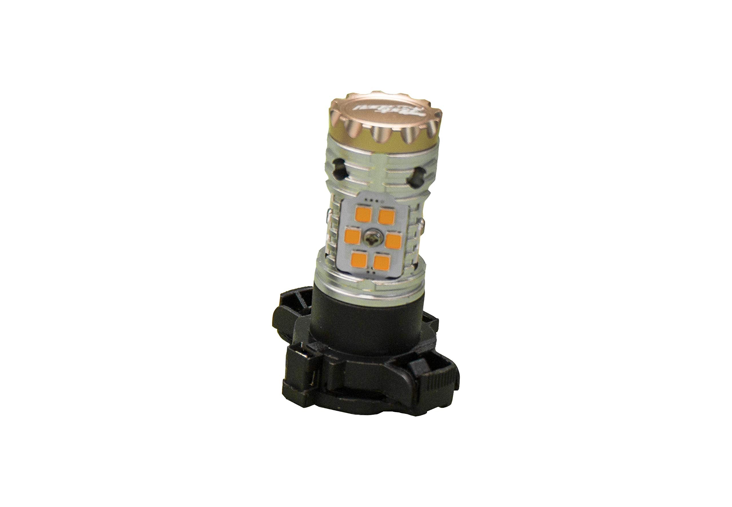 RSPY24WRFA Race Sport - PY24W NO-RAPID FLASH Canbus Turn signal LED Bulbs - AMBER 9v-30v 1860 lumens Epistar 3030 Super Bright (Sold as Pair)