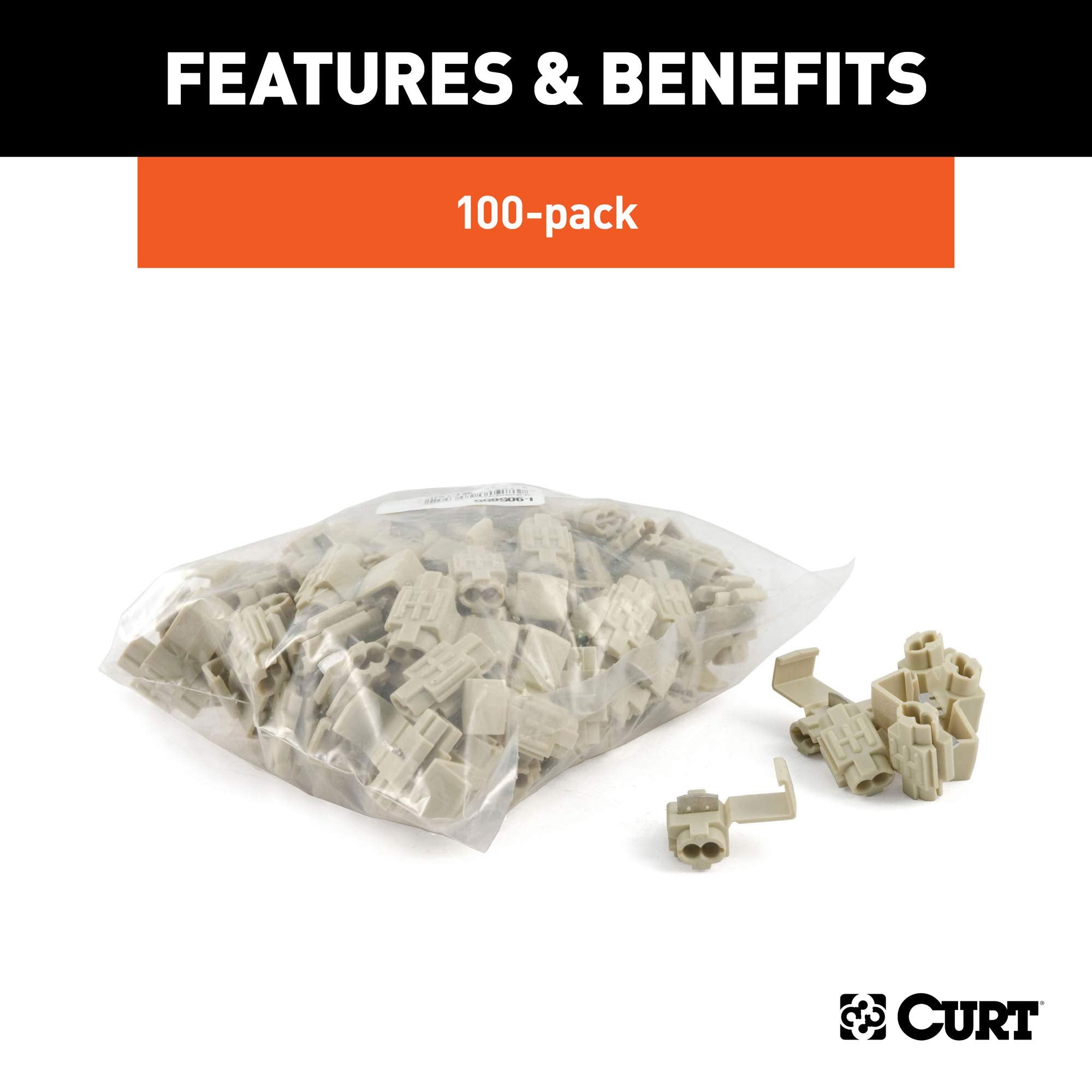 18-14 Gauge CURT White Scotch Snap Lock Wire Connectors, 100-Pack
