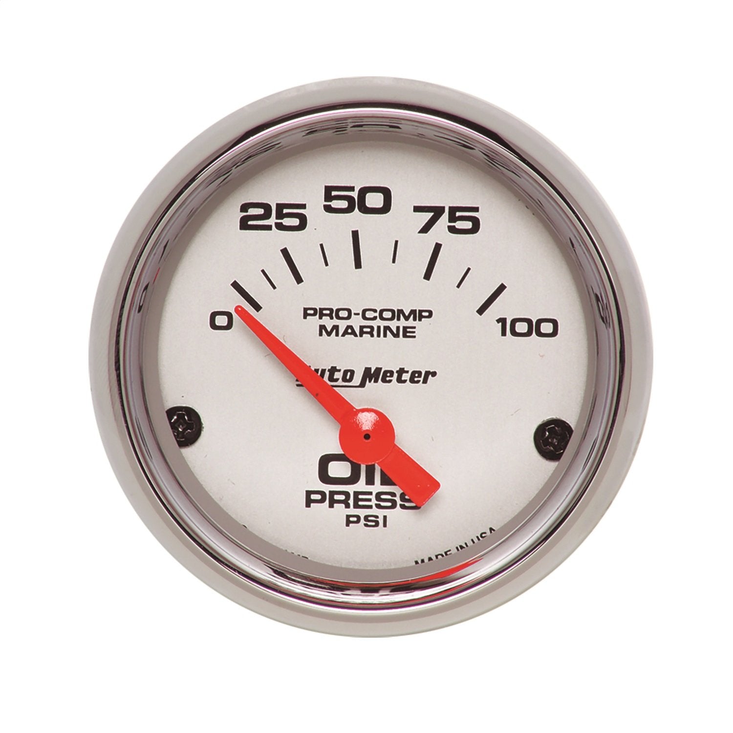Auto Meter Gauge 200758-35, Oil Pressure, 2 1/16", 100Psi, Electric, Marine Chrome