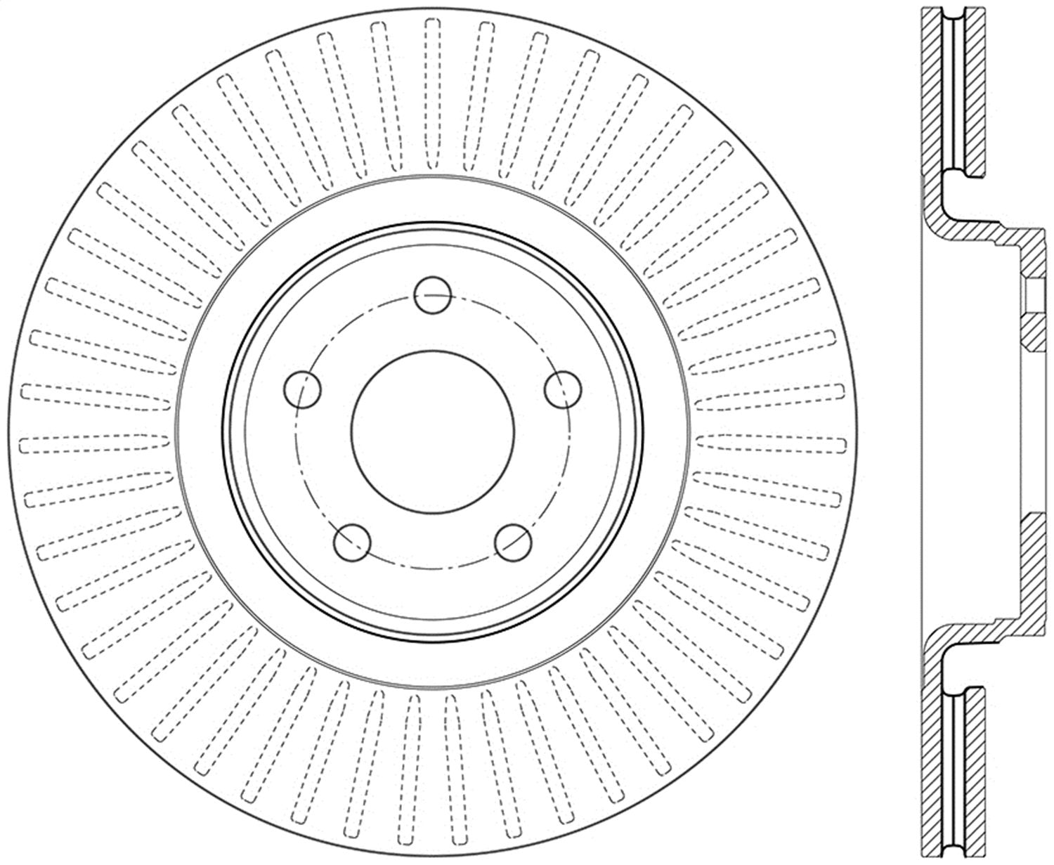 Front Left StopTech 126.65146SL Automotive Replacement Sport Slotted Disc Brake Rotor Fits Select 2013-2018 Ford Focus, 2015-2019 Lincoln MKC