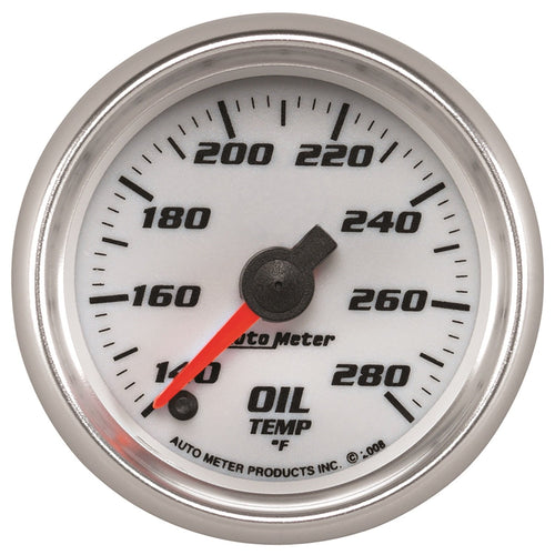 Gauge AUTO METER 19740 Oil Temp (Pro-Cycle 2 1/16", 140-280ºf, Digital Stepper Motor, White, Pro-Cycle)