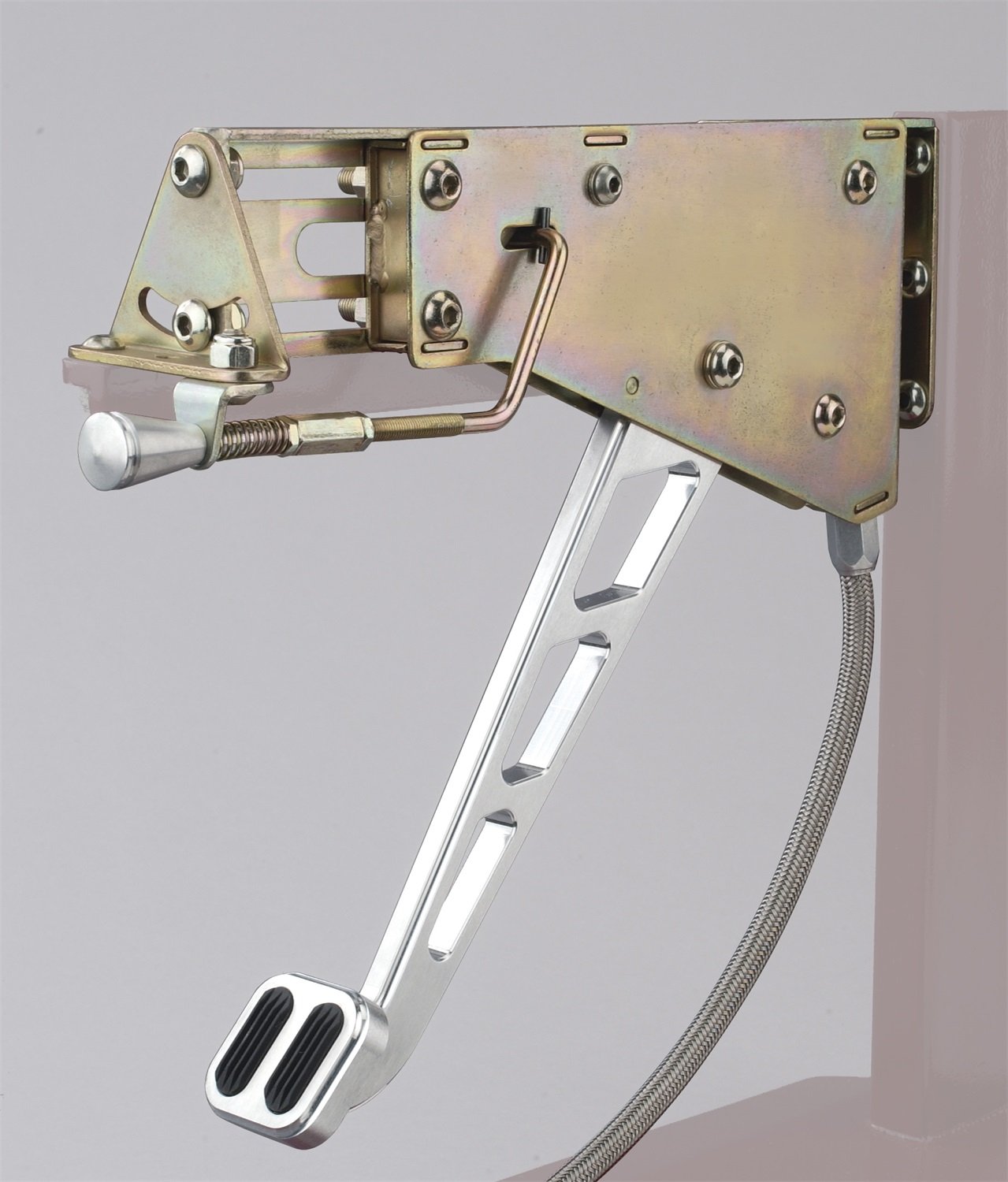 Billet Aluminum Lokar EFB-9003 Under-The-Dash Foot Operated Emergency Brake with Windowed Arm and Rubber