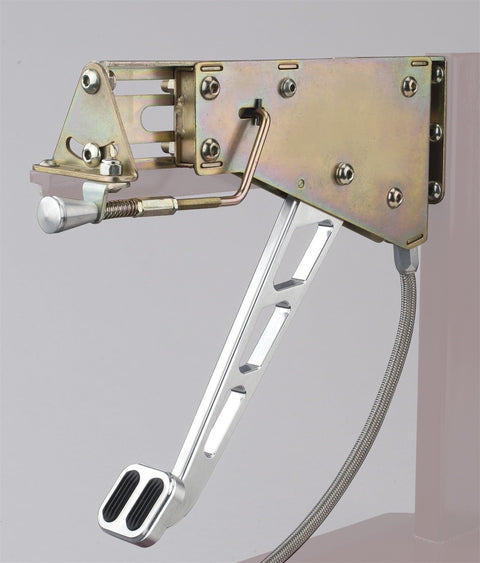 Billet Aluminum Lokar EFB-9003 Under-The-Dash Foot Operated Emergency Brake with Windowed Arm and Rubber